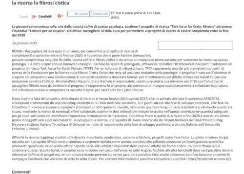 superabile Correre per un respiro Rachele Somaschini sostiene la ricerca per la fibrosi cistica
