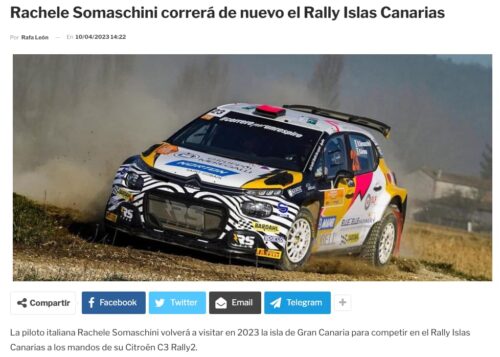 Rachele Somaschini correrá de nuevo el Rally Islas Canarias