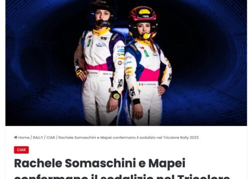 Rachele Somaschini e Mapei confermano il sodalizio nel Tricolore Rally 2023