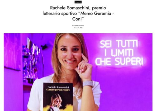 Rachele Somaschini, premio letterario sportivo “Memo Geremia - Coni”