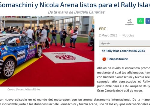 Rachele Somaschini y Nicola Arena listos para el Rally Islas Canarias