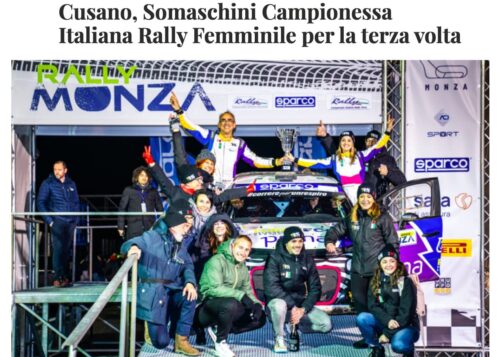 Cusano, Somaschini Campionessa Italiana Rally Femminile per la terza volta