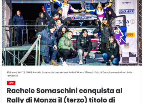 Rachele Somaschini conquista al Rally di Monza il (terzo) titolo di Campionessa Italiana Rally Femminile