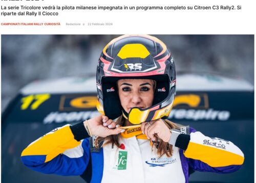 Rachele Somaschini al via del Campionato Italiano Assoluto Rally 2024