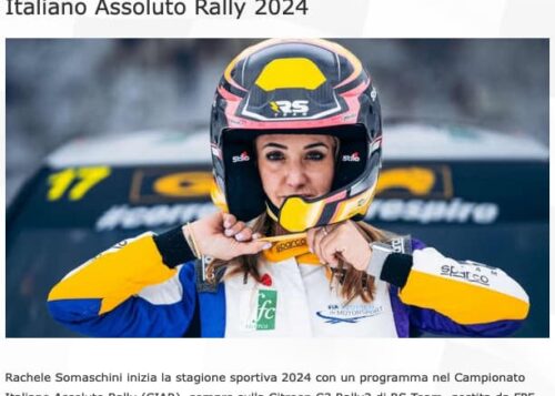 Rachele Somaschini al via del Campionato Italiano Assoluto Rally 2024