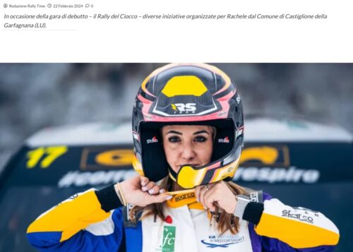 Rachele Somaschini al via del Campionato Italiano Assoluto Rally 2024 su Citroen C3 Rally2