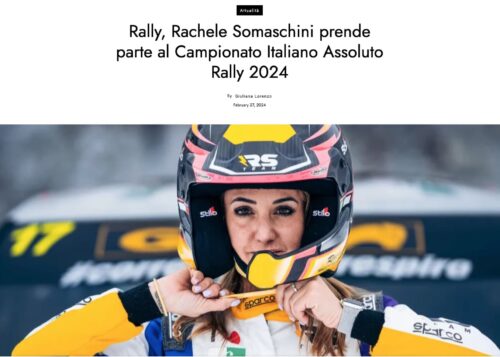 Rally, Rachele Somaschini prende parte al Campionato Italiano Assoluto Rally 2024