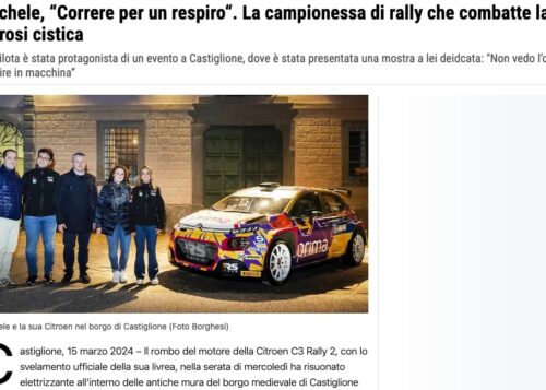 Rachele, “Correre per un respiro“. La campionessa di rally che combatte la fibrosi cistica