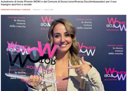 Rachele Somaschini premiata WOMAN in WOW