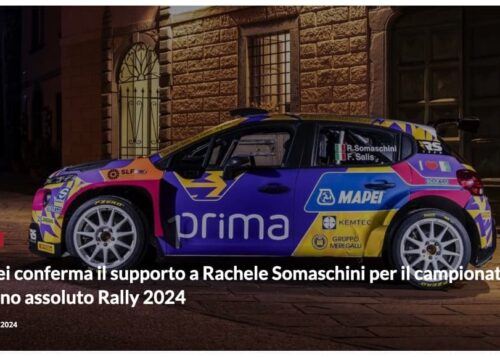 Materiali Mapei conferma il supporto a Rachele Somaschini per il campionato italiano assoluto Rally 2024