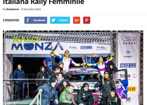 Rachele Somaschini conquista al Rally di Monza il (terzo) titolo di Campionessa Italiana Rally Femminile