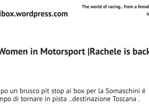 Women in Motorsport Rachele is back