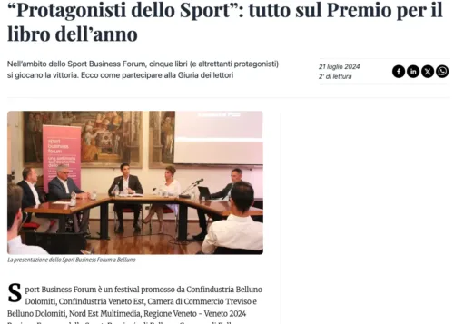 CORRIEREALPI.IT • “Protagonisti dello Sport” tutto sul Premio per il libro dell’anno