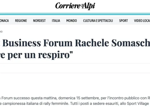 CORRIEREALPI.IT • A Sport Business Forum Rachele Somaschini “Correre per un respiro”