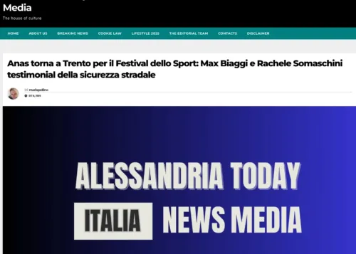 ALESSANDRIA.TODAY • Anas torna a Trento per il Festival dello Sport Max Biaggi e Rachele Somaschini testimonial della sicurezza stradale