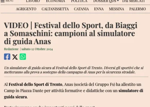 QDS.IT • Festival dello Sport, da Biaggi a Somaschini campioni al simulatore di guida Anas