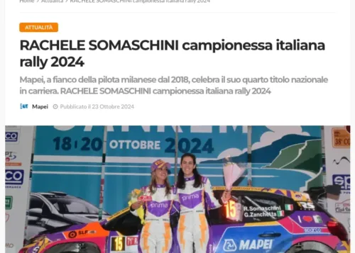 UNIONEARCHITETTI.COM • RACHELE SOMASCHINI campionessa italiana rally 2024
