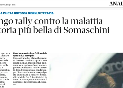 DOMANI - Un lungo rally contro la malattia, la vittoria più bella di Somaschini