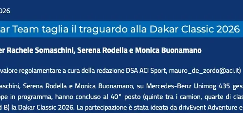 acisport.it ladies dakar team taglia il traguardo alla dakar classic 2026